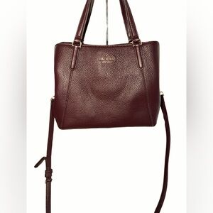 Like New Kate Spade Dark Purple Leather Crossbody Bag with removable long strap🩷